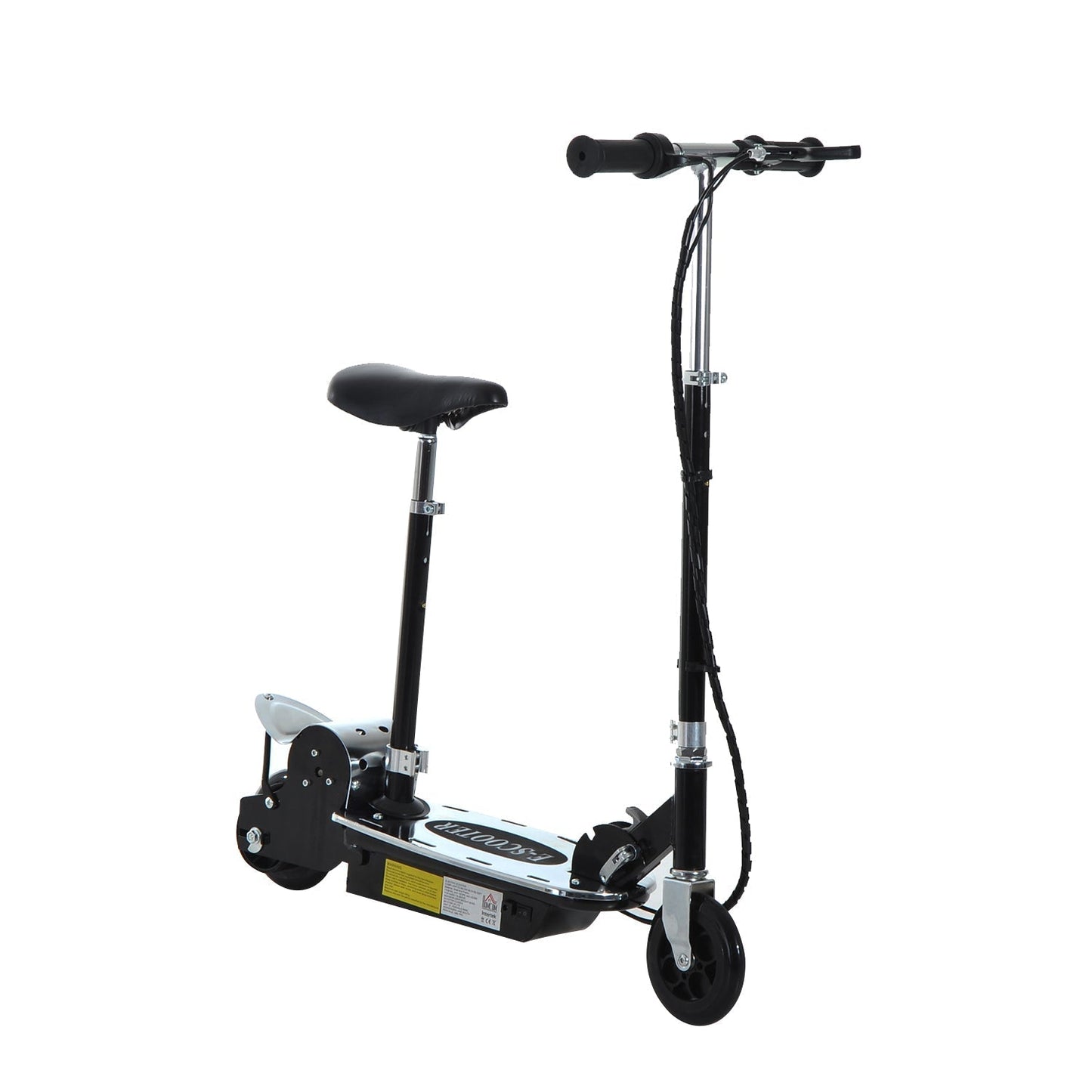 120W Teens Foldable Kids Powered Scooters 24V Rechargeable Battery Adjustable Ride on Outdoor Toy (Black)-0