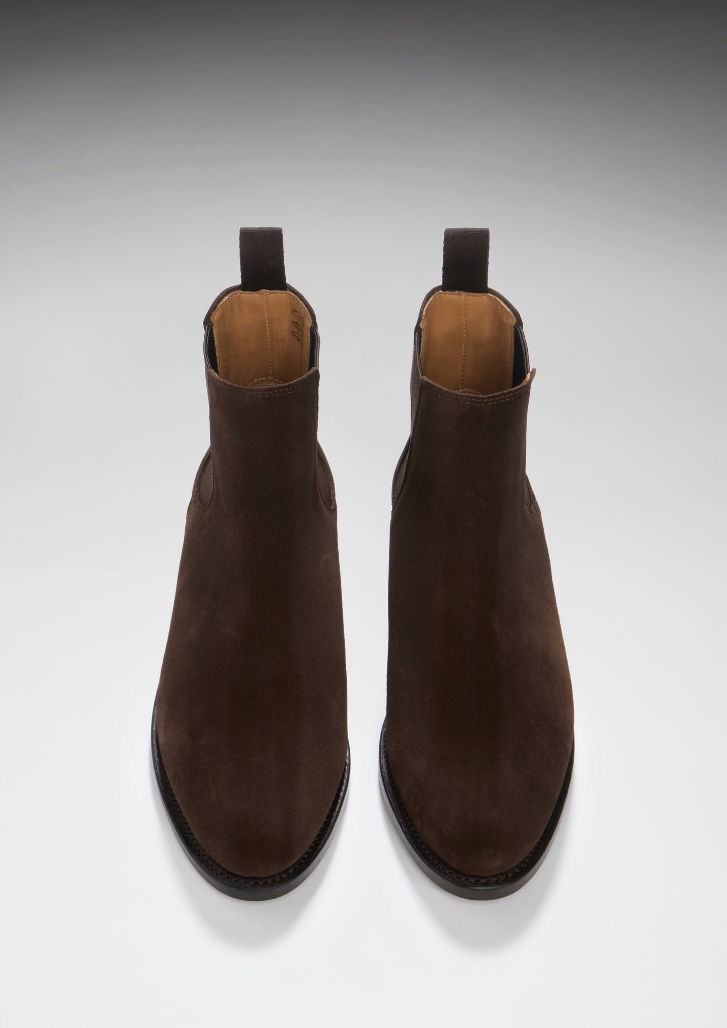 Women's Brown Suede Chelsea Boots, Welted Leather Sole-1