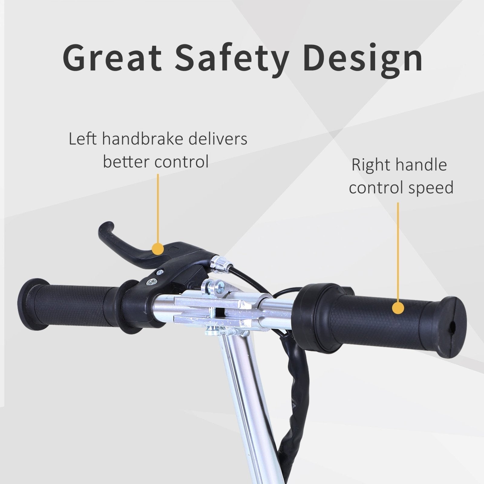 120W Teens Foldable Kids Powered Scooters 24V Rechargeable Battery Adjustable Ride on Outdoor Toy (Black)-3