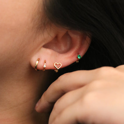 Opal Slim Huggie Earring-4
