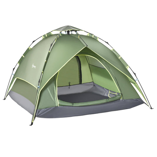 3 Person Pop Up Camping Tent Waterproof Festival Shelter - Blue-0