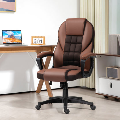 HOMCOM Faux Leather Office Chair in Brown-8