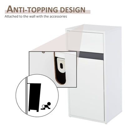 Modern Minimalistic Bathroom Storage Cabinet w/ Drawer Cupboard Adjustable Shelf Door Home Organiser Sleek Beautiful Freestanding Compact White-3