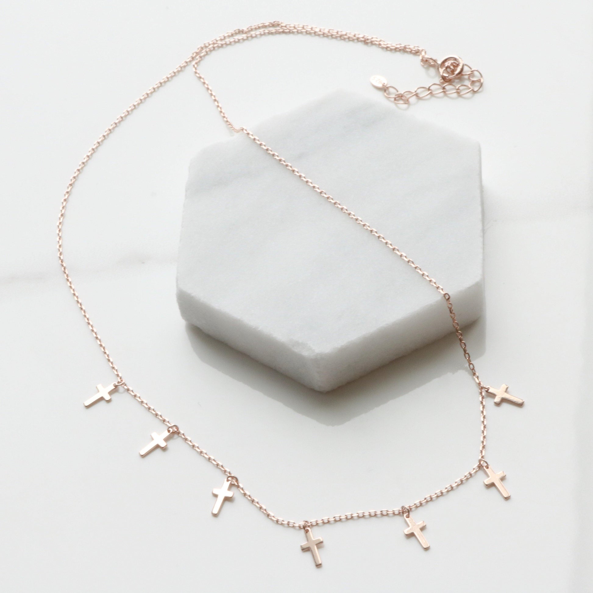 Cross charm necklace-4