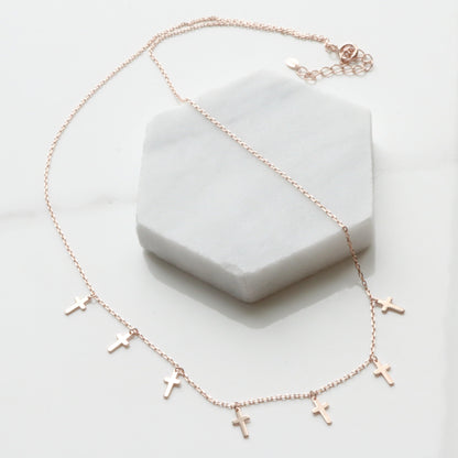 Cross charm necklace-4
