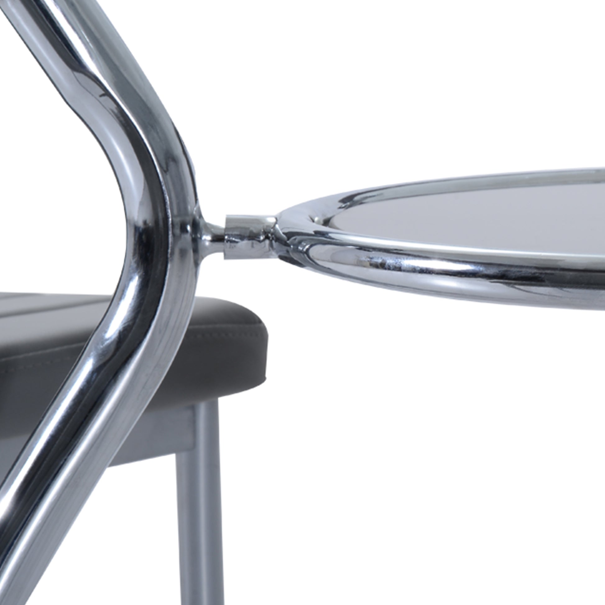 Round Dining Table Set for 4, Table Set with Padded Chairs and Glass-Top Table, Round Kitchen Table and Chairs, Grey | HOMCOM-5