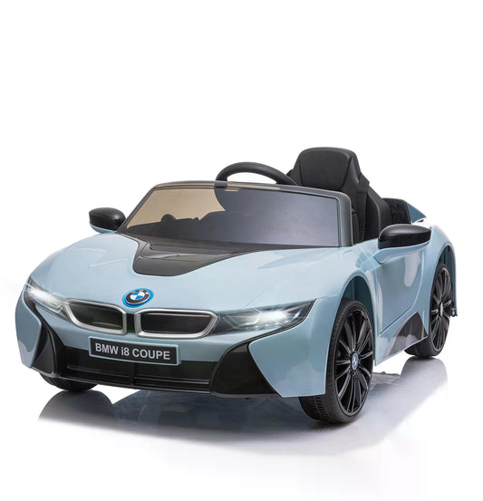 BMW I8 Coupe Licensed 6V Ride On Car Toy with Remote Control, Powered Electric Car, Music, Horn, for 3-8 Years, Blue-0