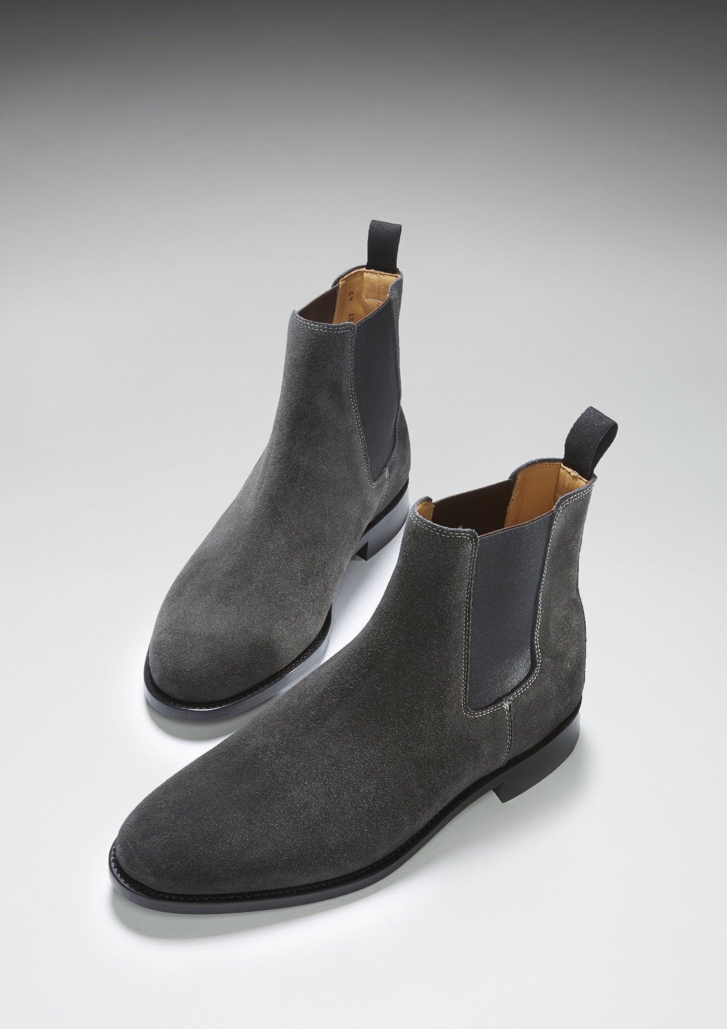 Grey Suede Chelsea Boots, Welted Leather Sole-2