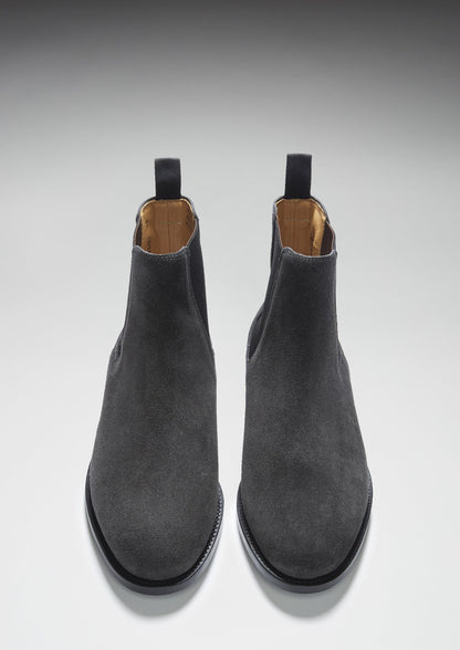 Grey Suede Chelsea Boots, Welted Leather Sole-3