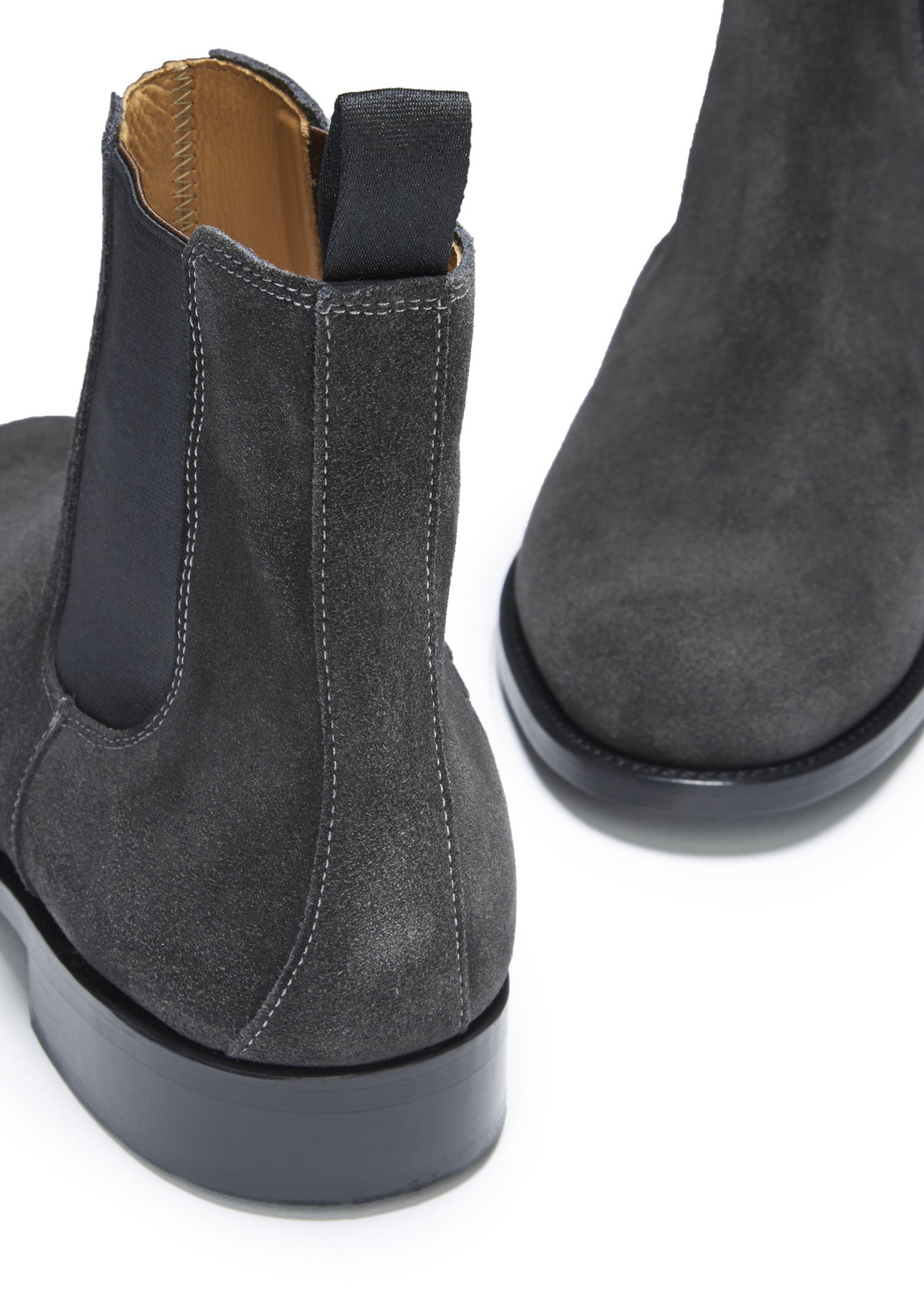 Grey Suede Chelsea Boots, Welted Leather Sole-4