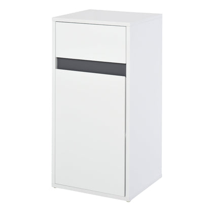 Modern Minimalistic Bathroom Storage Cabinet w/ Drawer Cupboard Adjustable Shelf Door Home Organiser Sleek Beautiful Freestanding Compact White-0