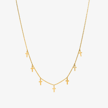 Cross charm necklace-0