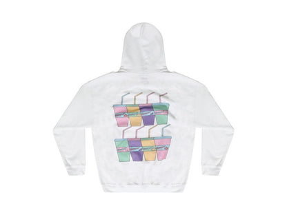 White Hoodie With Printed Sluurpee Design-1