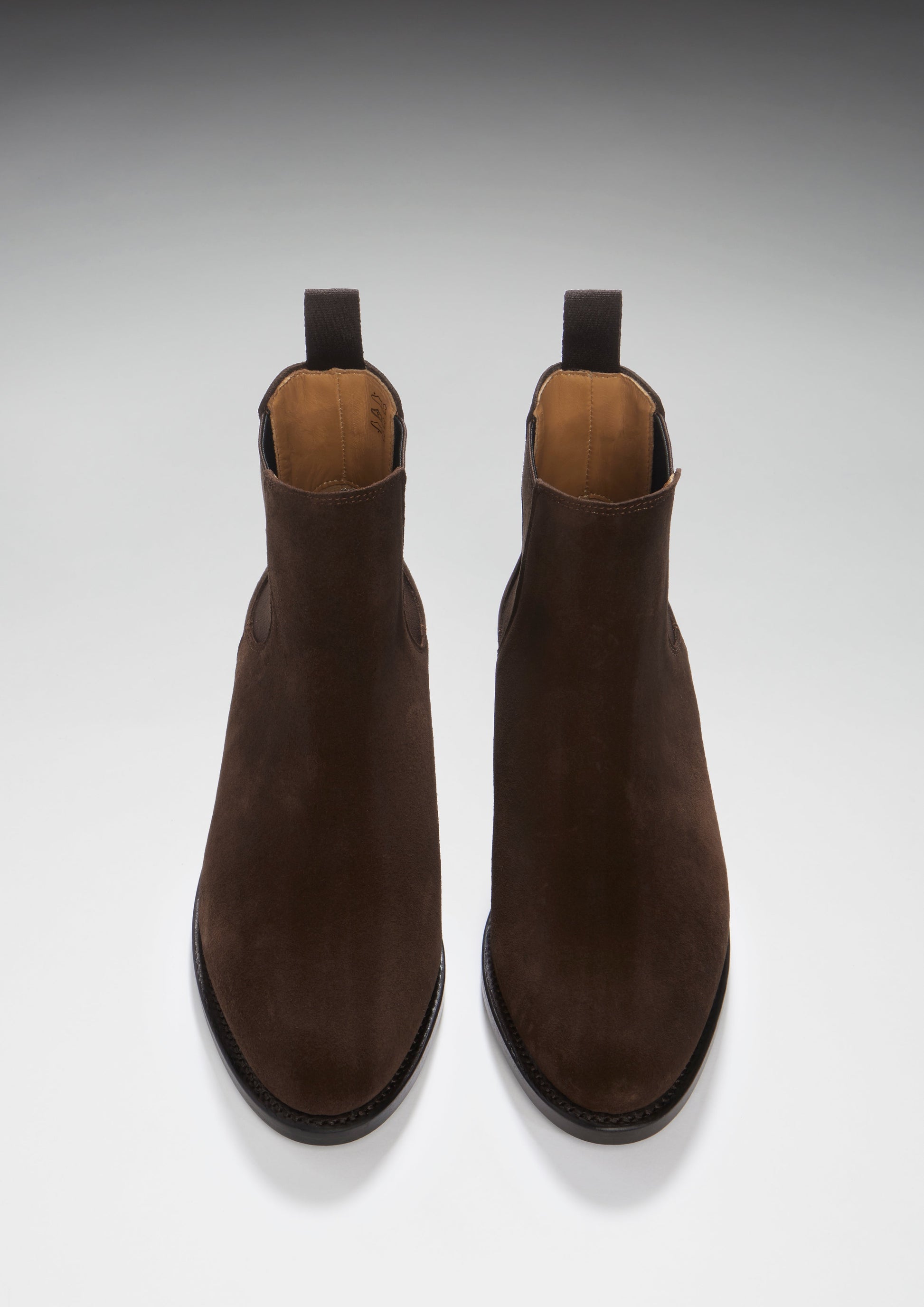 Women's Brown Suede Chelsea Boots, Welted Leather Sole-1