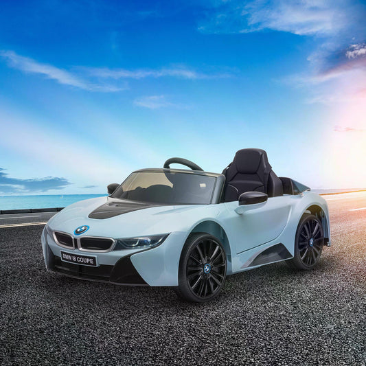 BMW I8 Coupe Licensed 6V Ride On Car Toy with Remote Control, Powered Electric Car, Music, Horn, for 3-8 Years, Blue-1